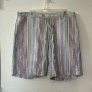 Peter Millar Striped 100% Cotton Striped Shorts Pastel Multicolor Size 36 Chinos